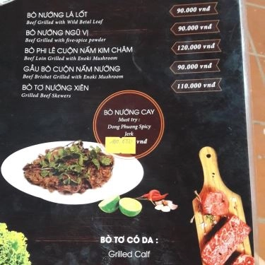 Thực đơn- Nhà Hàng Đông Phương - Đặc Sản Bò Tơ