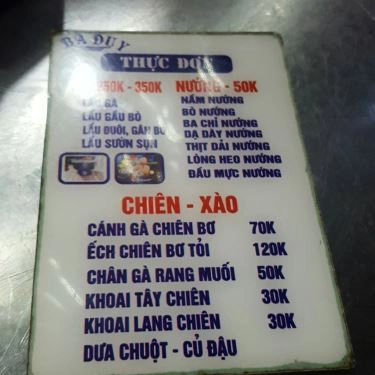 Thực đơn- Quán Ăn Dũng Béo - Lẩu Nướng