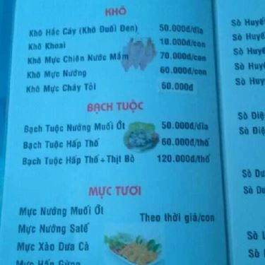 Thực đơn- Quán Ăn Quán Ốc Đường Mới - Si-Li-Cát