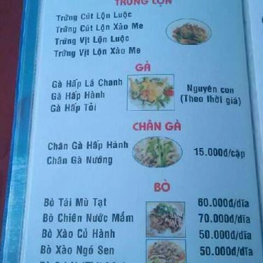 Thực đơn- Quán Ăn Quán Ốc Đường Mới - Si-Li-Cát