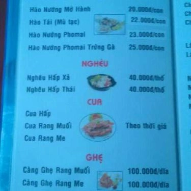 Thực đơn- Quán Ăn Quán Ốc Đường Mới - Si-Li-Cát