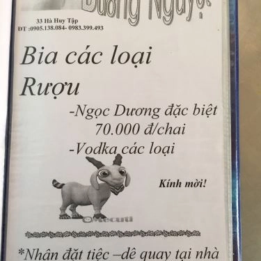 Thực đơn- Quán Ăn Dương Nguyệt Quán - Các Món Dê