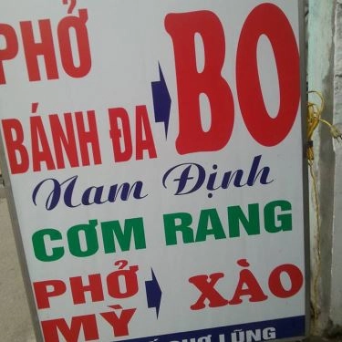 Thực đơn- Quán Ăn Duyên Định - Phở Bò, Cơm Rang & Mì Xào