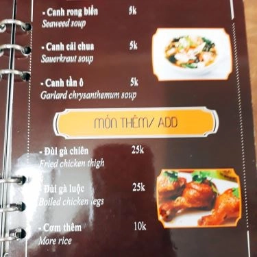 Thực đơn- Quán Ăn Dzung Quán - Ẩm Thực Kiểu Đức