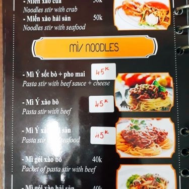 Thực đơn- Quán Ăn Dzung Quán - Ẩm Thực Kiểu Đức