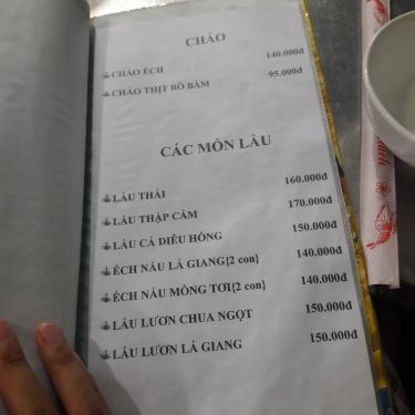 Thực đơn- Quán Ăn Ếch Chỉ - Ếch Chiên Nước Mắm