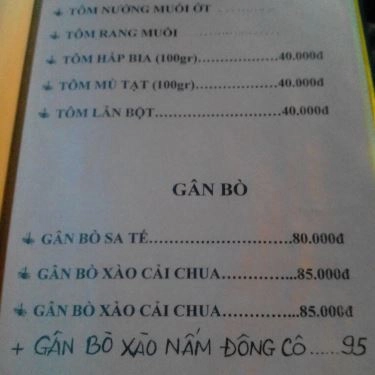 Thực đơn- Quán Ăn Ếch Chỉ - Ếch Chiên Nước Mắm