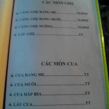 Thực đơn- Quán Ăn Ếch Chỉ - Ếch Chiên Nước Mắm