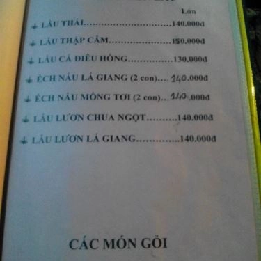 Thực đơn- Quán Ăn Ếch Chỉ - Ếch Chiên Nước Mắm