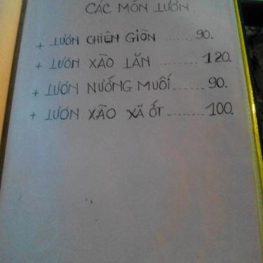 Thực đơn- Quán Ăn Ếch Chỉ - Ếch Chiên Nước Mắm