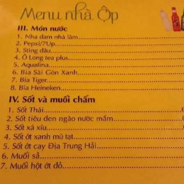 Thực đơn- Quán Ăn Ếch Nướng Ộp Ộp - Bình Giã
