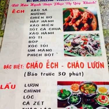 Thực đơn- Quán Ăn Ếch Ông Chạy