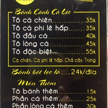 Thực đơn- Quán Ăn Em Tôi - Bánh Canh Cá Lóc