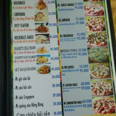 Thực đơn- Quán Ăn Family Pizza