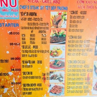 Thực đơn- Quán Ăn Family - Pizza, Cơm & Sinh Tố