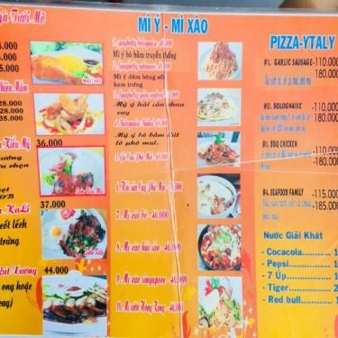 Thực đơn- Quán Ăn Family - Pizza, Cơm & Sinh Tố