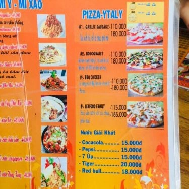 Thực đơn- Quán Ăn Family - Pizza, Cơm & Sinh Tố