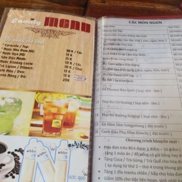 Thực đơn- Family - Quán Ăn Nhanh Hàn Quốc - KĐT Xa La