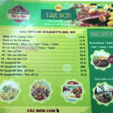 Thực đơn- Quán Ăn Fast Food Style