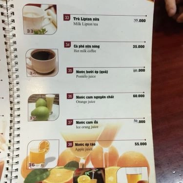 Thực đơn- Quán Ăn Fastfoods & Drinks Restaurant - Sân Bay Nội Bài