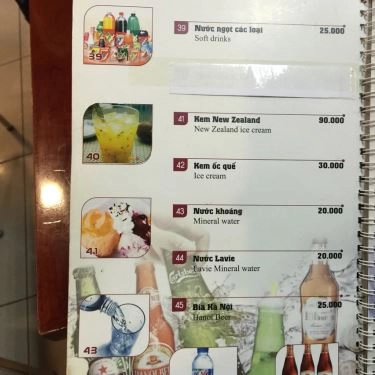 Thực đơn- Quán Ăn Fastfoods & Drinks Restaurant - Sân Bay Nội Bài