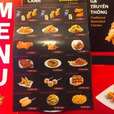 Thực đơn- Five Star Chicken - Giếng Đồn