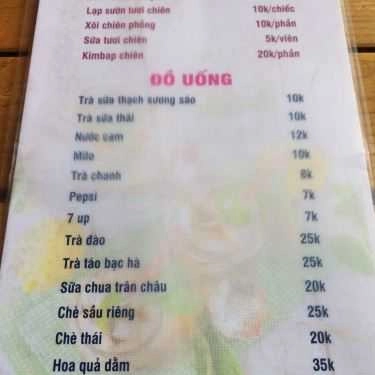 Thực đơn- Quán Ăn Five Star Việt Nam - Trần Phú