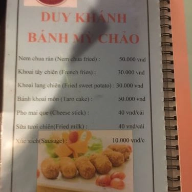 Thực đơn- Quán Ăn Five Star Vietnam - Chùa Láng
