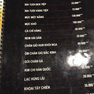 Thực đơn- Quán Ăn Food Street - Ô Chợ Dừa