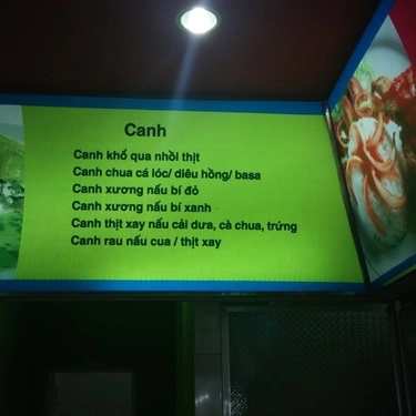 Thực đơn- Quán Ăn Food Court - Coopmart Nha Trang