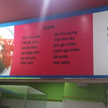 Thực đơn- Quán Ăn Food Court - Coopmart Nha Trang