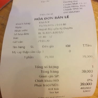 Thực đơn- Quán Ăn Food Studio - Centre Mall Phạm Hùng