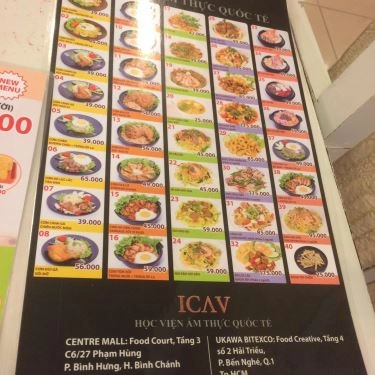 Thực đơn- Quán Ăn Food Studio - Centre Mall Phạm Hùng