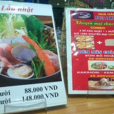 Thực đơn- Quán Ăn Fuji Sakura - Ẩm Thực Nhật Bản - AEON Mall Long Biên