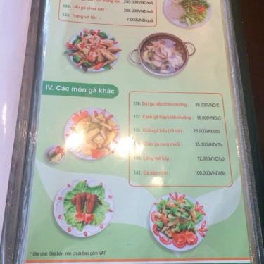 Thực đơn- Quán Ăn Gà 36 - Lạc Trung