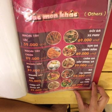 Thực đơn- Quán Ăn Gà Bay - Gà Nướng & BBQ