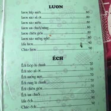 Thực đơn- Quán Ăn Quán Gà 2B Miếu Đôi