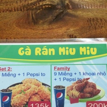 Thực đơn- Quán Ăn Gà Rán Miu Miu - Sông Nhuệ