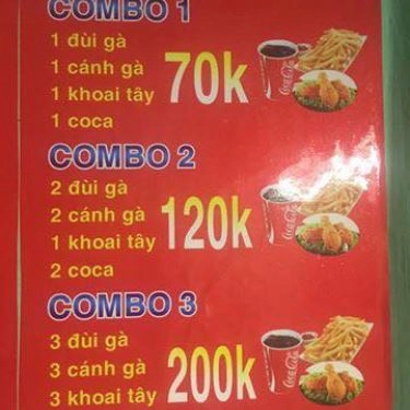 Thực đơn- Quán Ăn N&T Chicken - Gà Rán