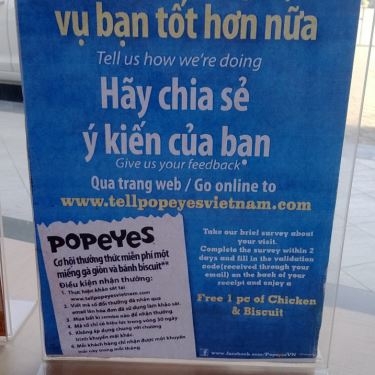 Tổng hợp- Nhà Hàng Gà Rán Popeyes - Cộng Hòa