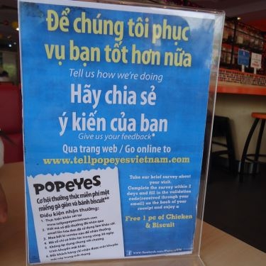 Tổng hợp- Nhà Hàng Gà Rán Popeyes - Cộng Hòa