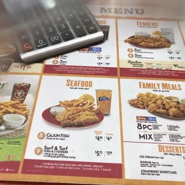 Thực đơn- Quán Ăn Gà Rán Popeyes - Sân Bài Nội Bài