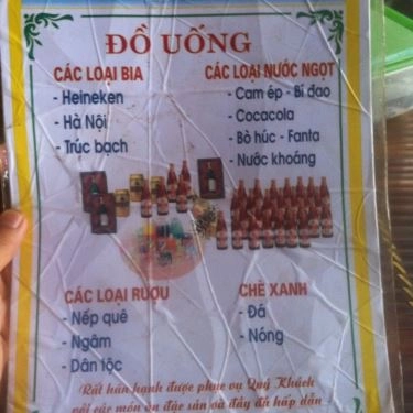 Thực đơn- Quán Ăn Gà Ri Thành Luân - Thạch Thất