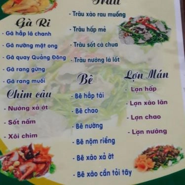 Thực đơn- Quán Ăn Tuyết Trọng - Gà Ri
