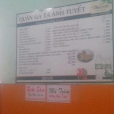 Thực đơn- Quán Ăn Gà Ta Ánh Tuyết