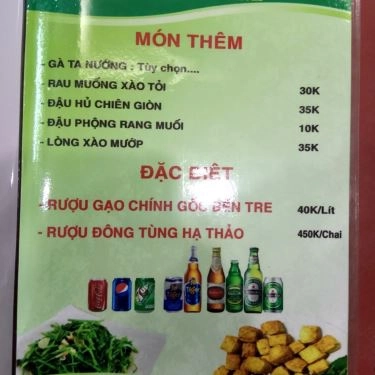 Thực đơn- Quán Ăn Gà Ta Bến Tre - Cháo, Gỏi & Lẩu