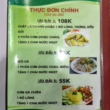 Thực đơn- Quán Ăn Gà Ta Bến Tre - Cháo, Gỏi & Lẩu