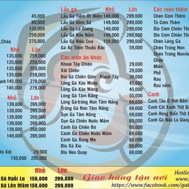 Thực đơn- Quán Ăn Gà Ta Quê Nhà