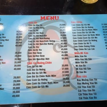 Thực đơn- Quán Ăn Gà Ta Quê Nhà