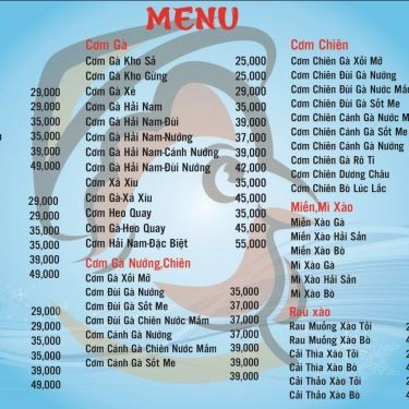 Thực đơn- Quán Ăn Gà Ta Quê Nhà